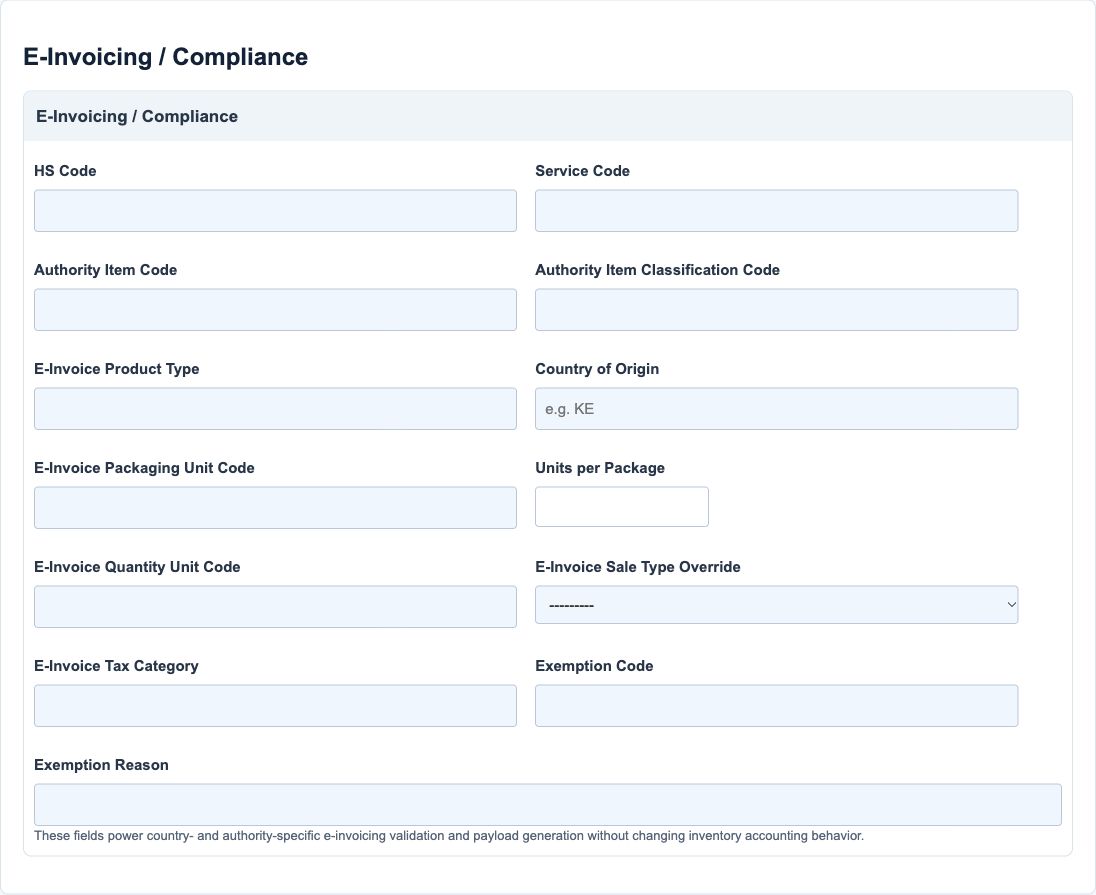 Illustrative training screen: E invoicing references
